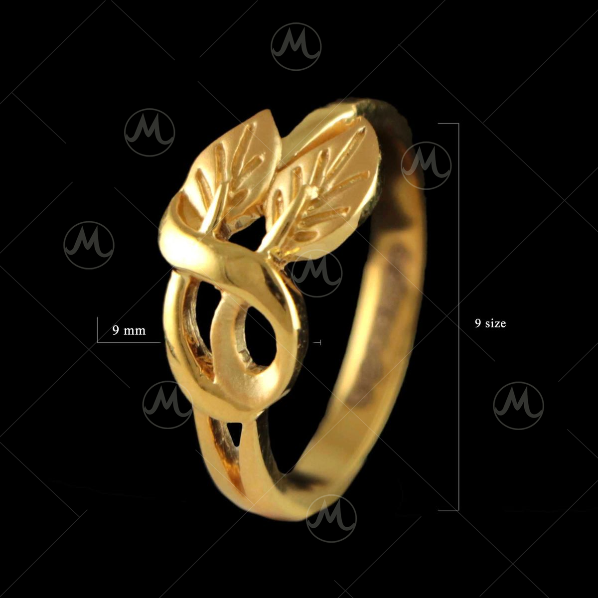 Buy 22Kt Gold Trendy Triple Layer Floral Design Ladies Ring 93VD3858 Online  from Vaibhav Jewellers