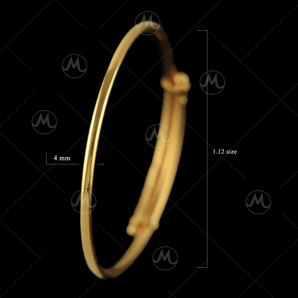 Better Jewelry 14K Yellow Gold West Indian BABY Bangle w. Pyramid Ends –  Betterjewelry