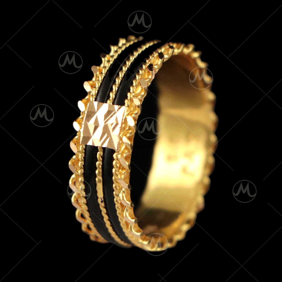 Black Stone Yellow Gold Rings for Men for sale | eBay