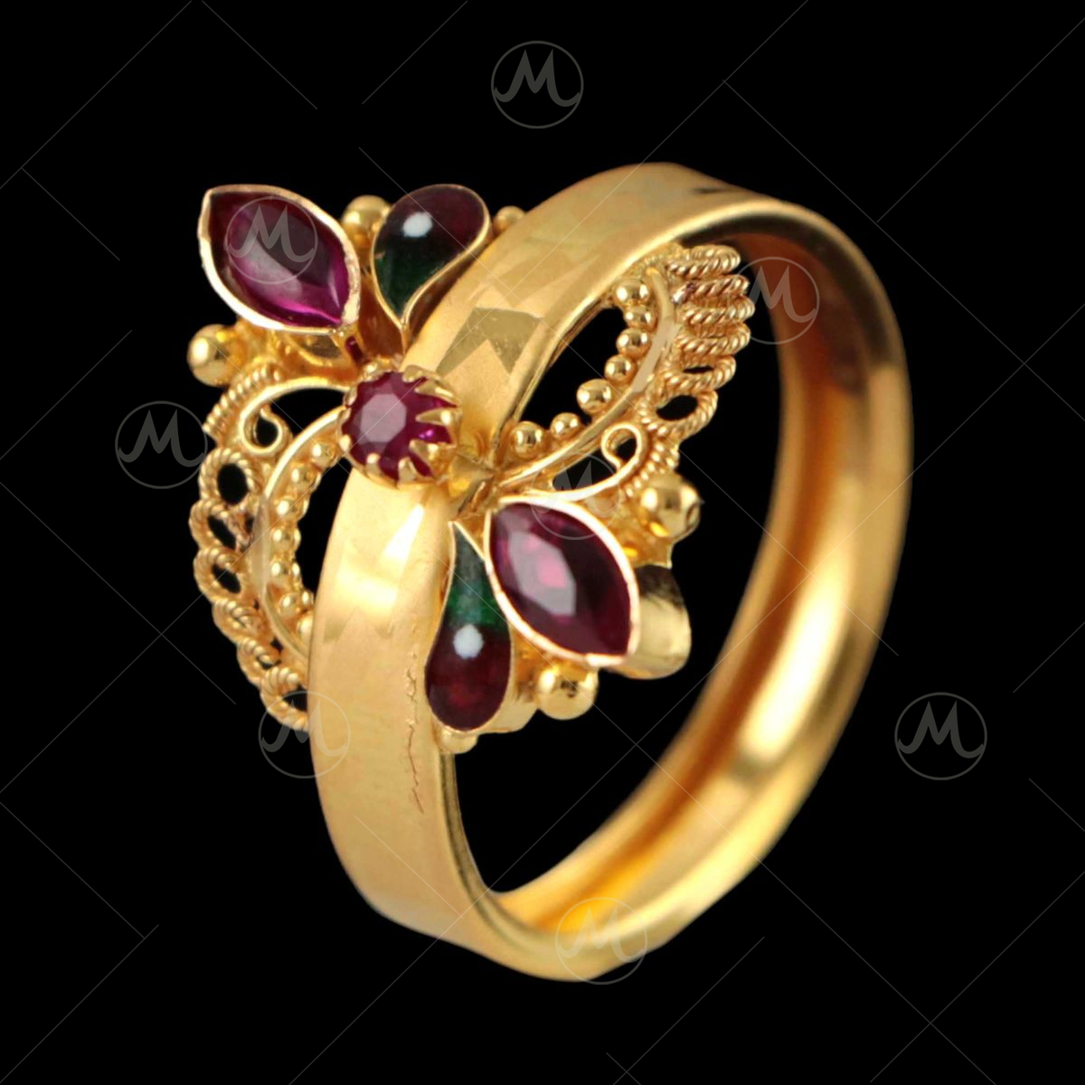 Buy quality 18 KT Hallmark Yellow Gold Fancy Ring in Mumbai