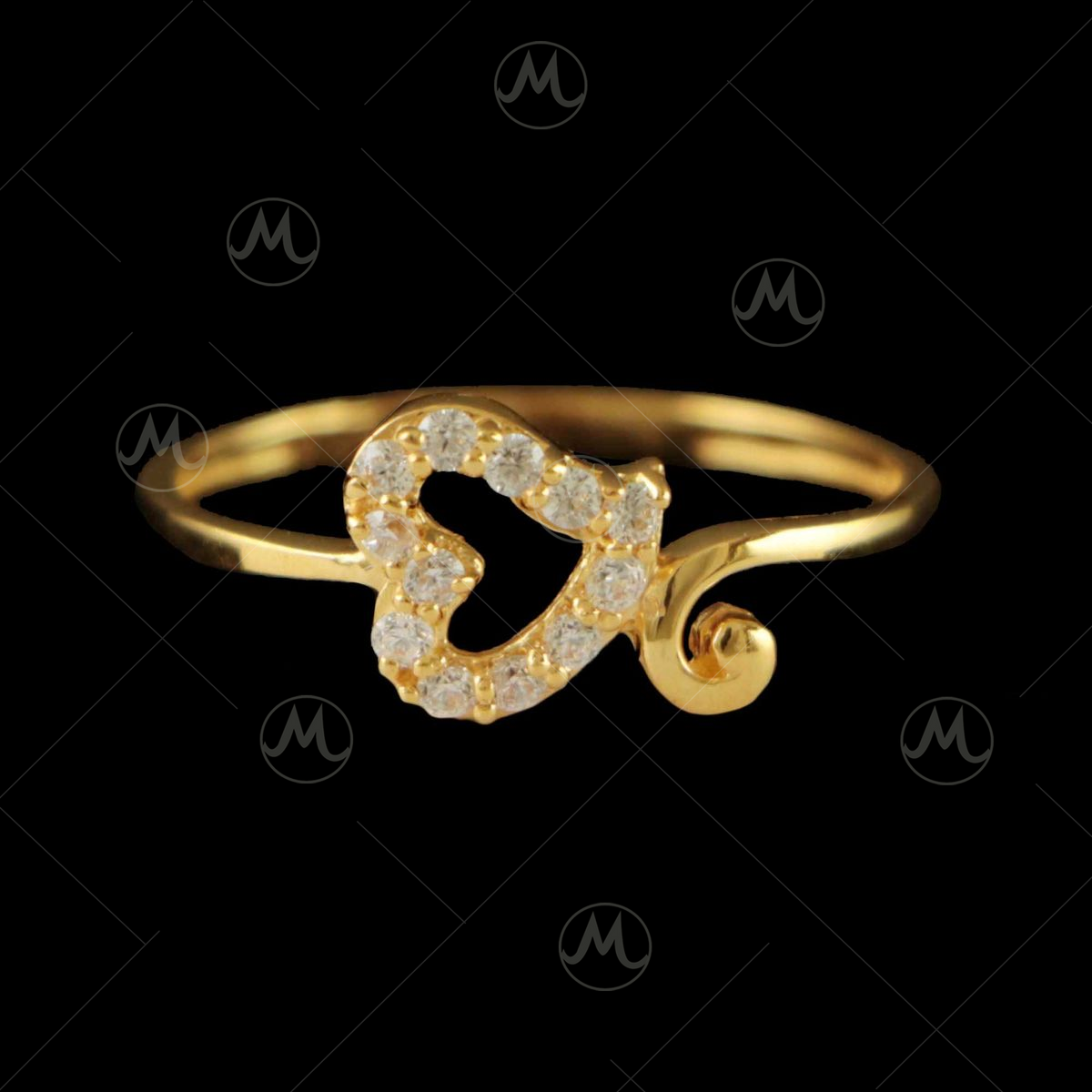 Forever In Love Heart Shaped Ring in Gold | Uncommon James
