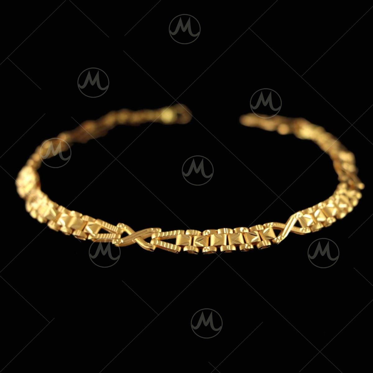 Graceful Fancy CZ 22k Gold Bracelet – Andaaz Jewelers