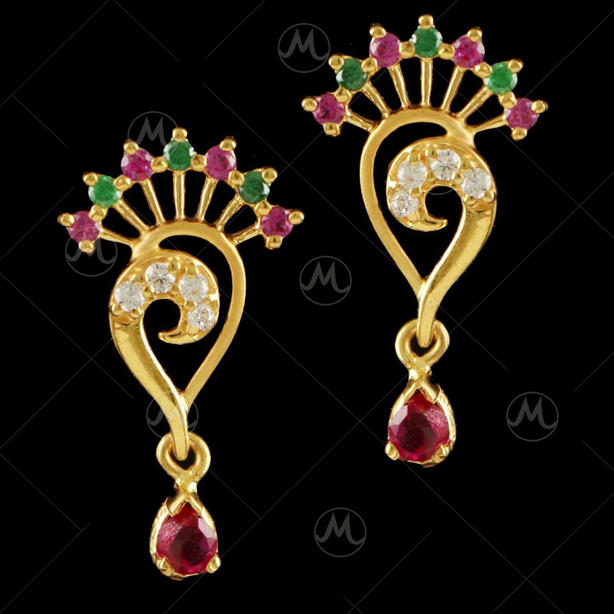 Indian 22kt Gold Jhumka Earrings | Raj Jewels