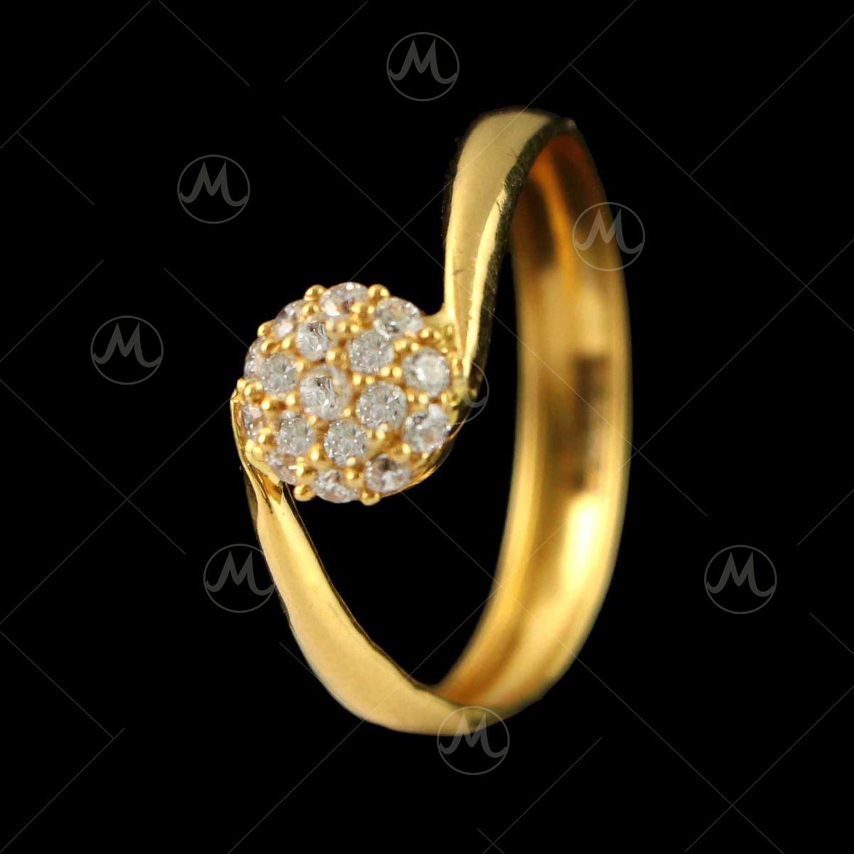 Buy quality double heart ladies fancy gold ring in Ahmedabad