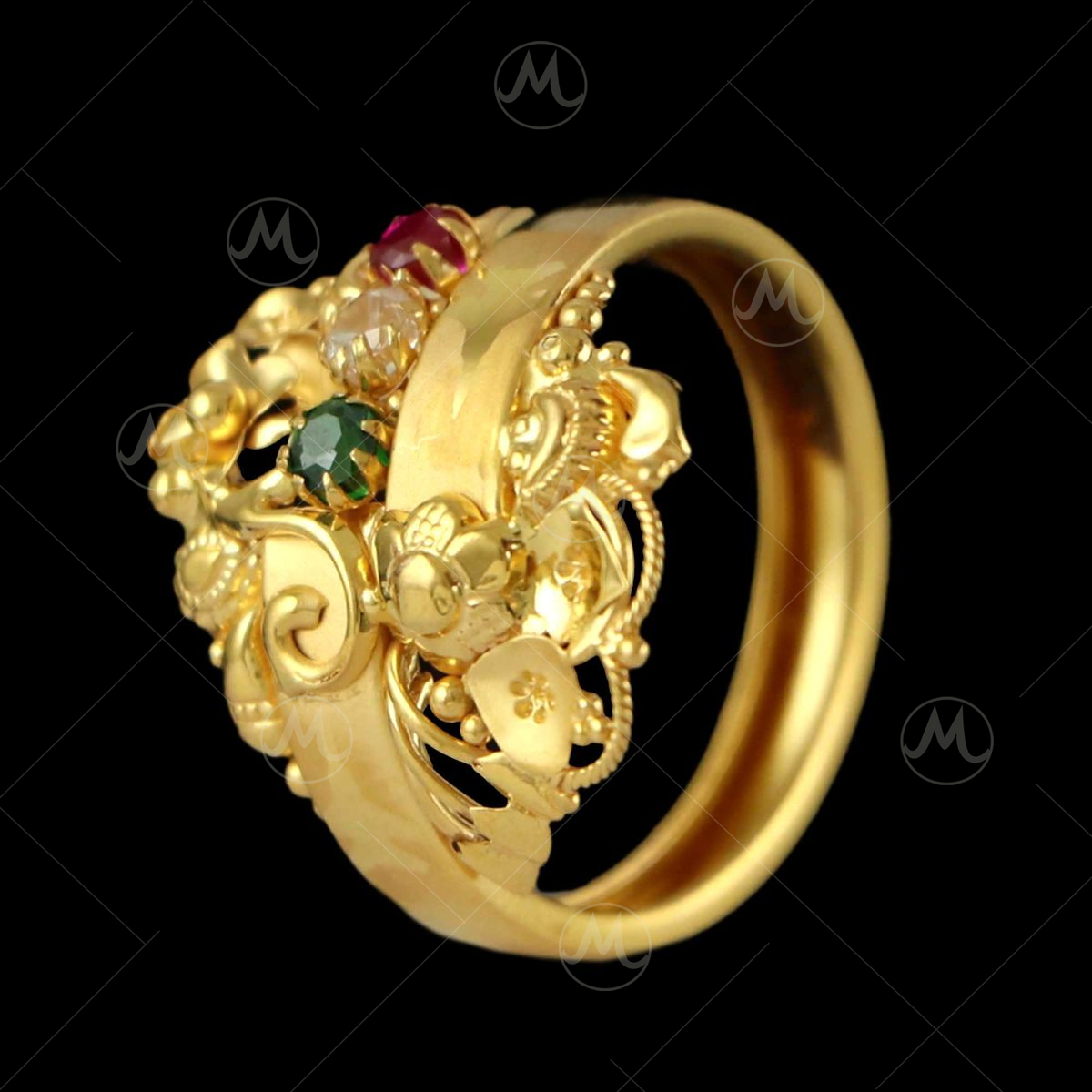 CIFICA The Brass gold Palleted ring design for female is made to exude  every woman's femininity and their feminine characteristics. Gold Palleted Ring  Designs. From vintage designs to modern ring. pack of