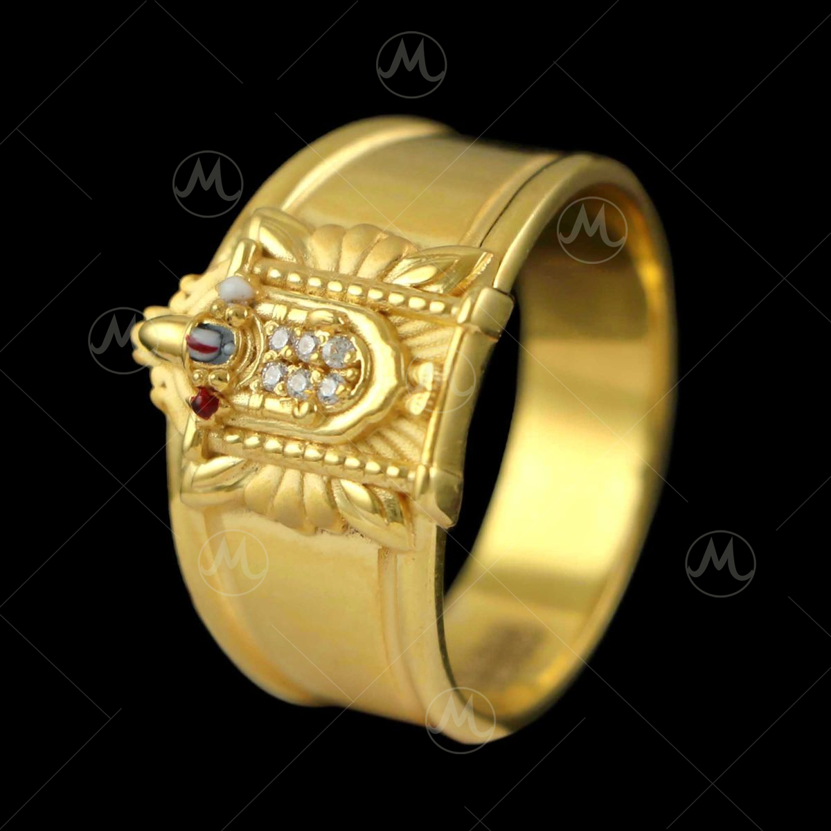 Splendid Antique 22 KT Gold Balaji Ring for Men