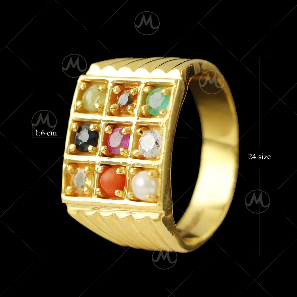 Buy Vaibhav Jewellers 18K Navratna Ring 148DG9436 Online from Vaibhav  Jewellers