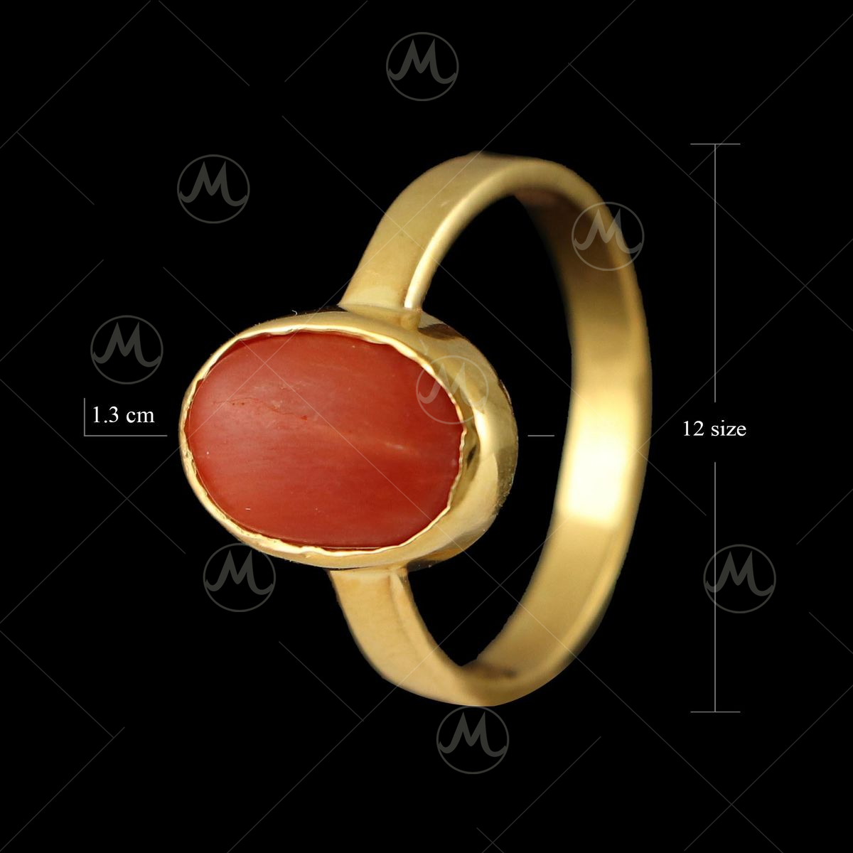A beautiful Triangular Red Coral gemstone ring in Gold - YouTube
