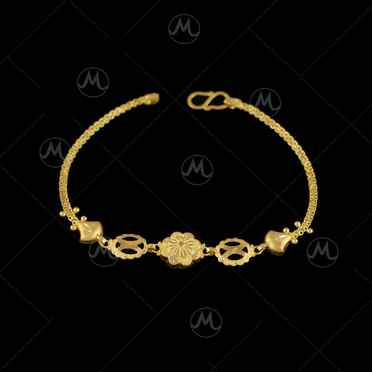 Buy Shimmering Floral Gold Bracelet |GRT Jewellers