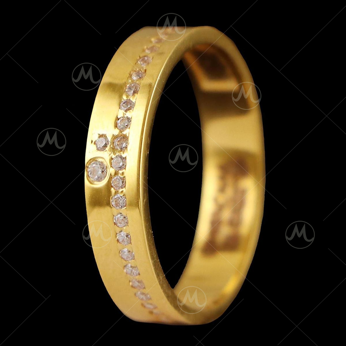 Golden Groove Gold Couple Rings