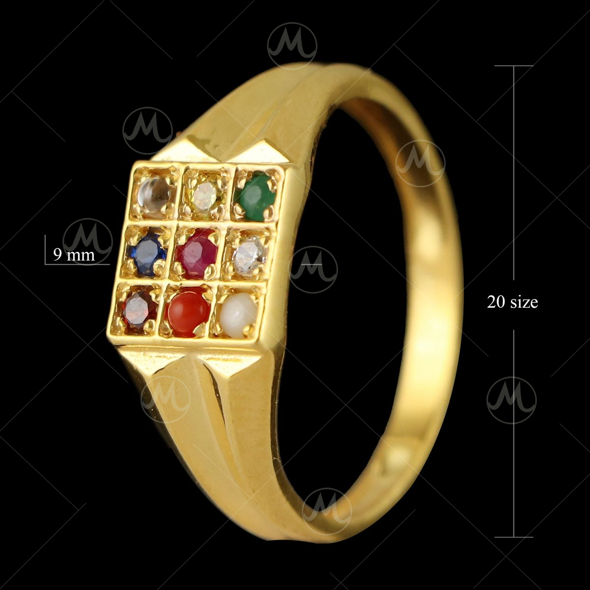 PTM Natural Navaratna (9 stones) Gemstone for Male and Female Panchdhatu  22K Gold Plated Alloy Ring Price in India - Buy PTM Natural Navaratna (9  stones) Gemstone for Male and Female Panchdhatu