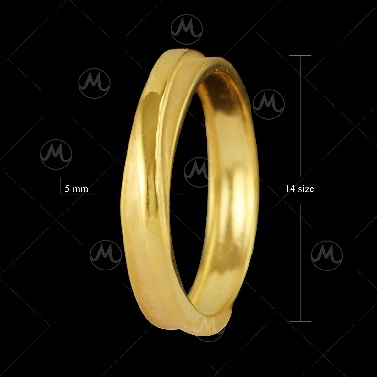 Purchase le gramme half-round wedding ring, polished yellow gold, 2 grams