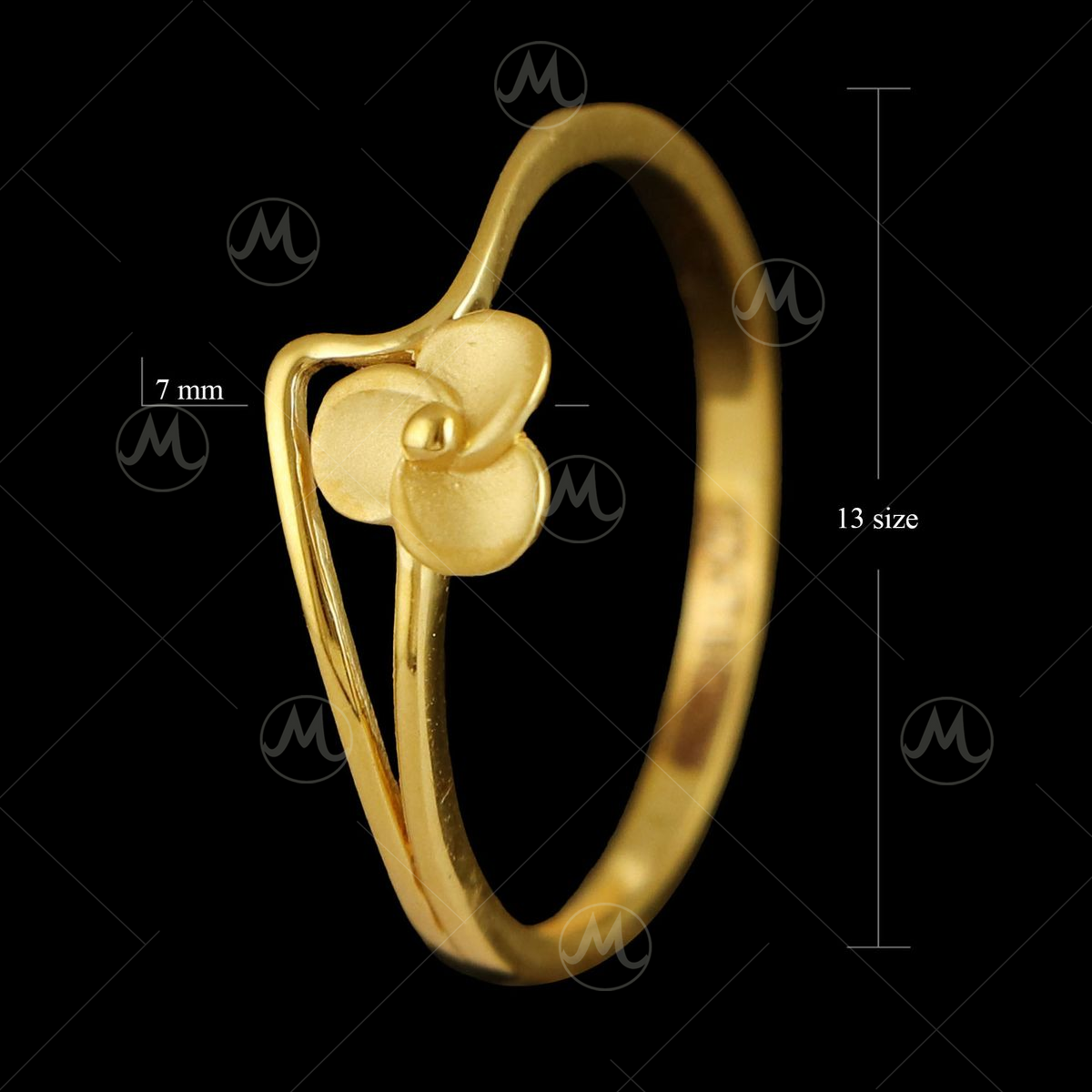 Delicate Decorative Leaf 22k Gold Ring – Andaaz Jewelers