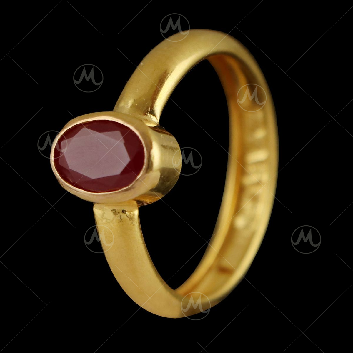 Buy Red Stone Ring | 92.5 Gold Plated Silver Swarovski Rings Collections  Online – The Amethyst Store