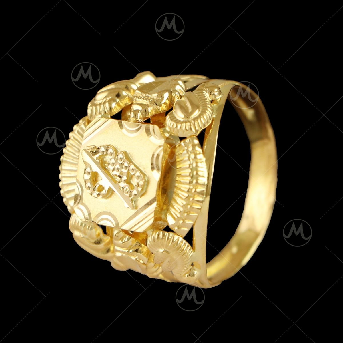 1 GRAM GOLD PLATING RAJWADI NAZRANA RING FOR MEN DESIGN A-189 – Radhe  Imitation