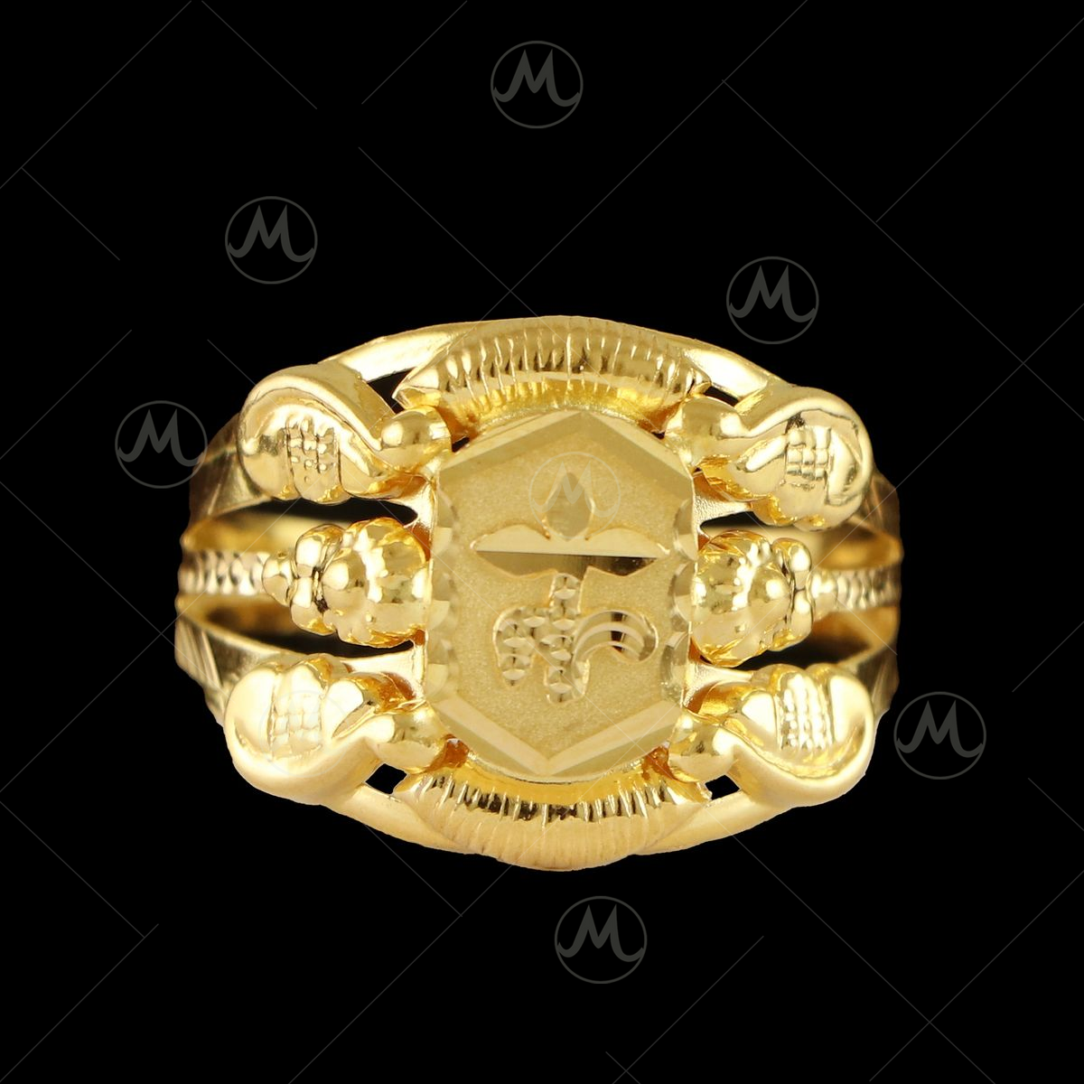 22k Yellow Gold Ring for Men, Indian Handmade Gold Ring - Etsy