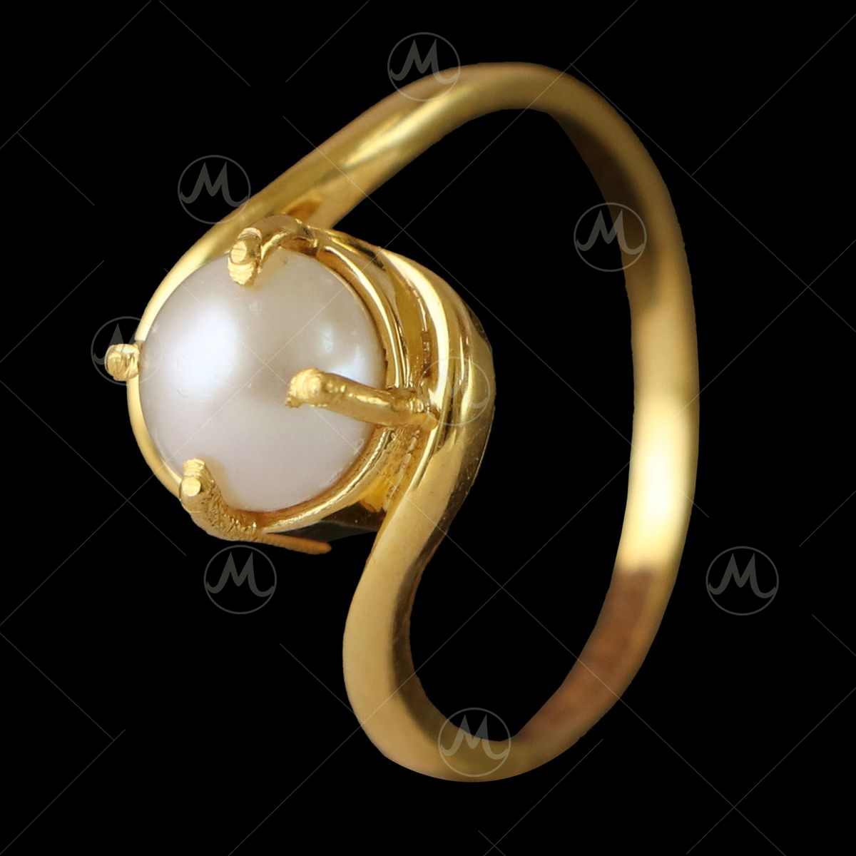 Buy Cubic Zirconia Moti Ring With Black 2 Tone Rhodium Plating 430397 |  Kanhai Jewels