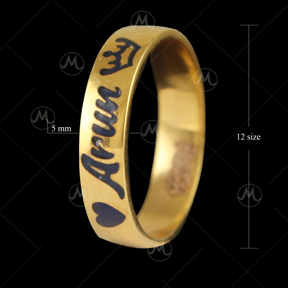 Customized Name Ring With Heart -