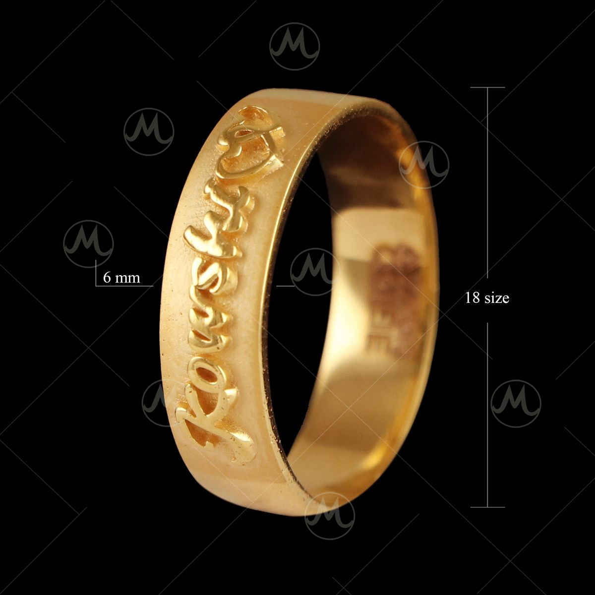 Silver Name Ring Sterling full Name with gold plating خاتم إسم فضة تصم –  afghanionline.com
