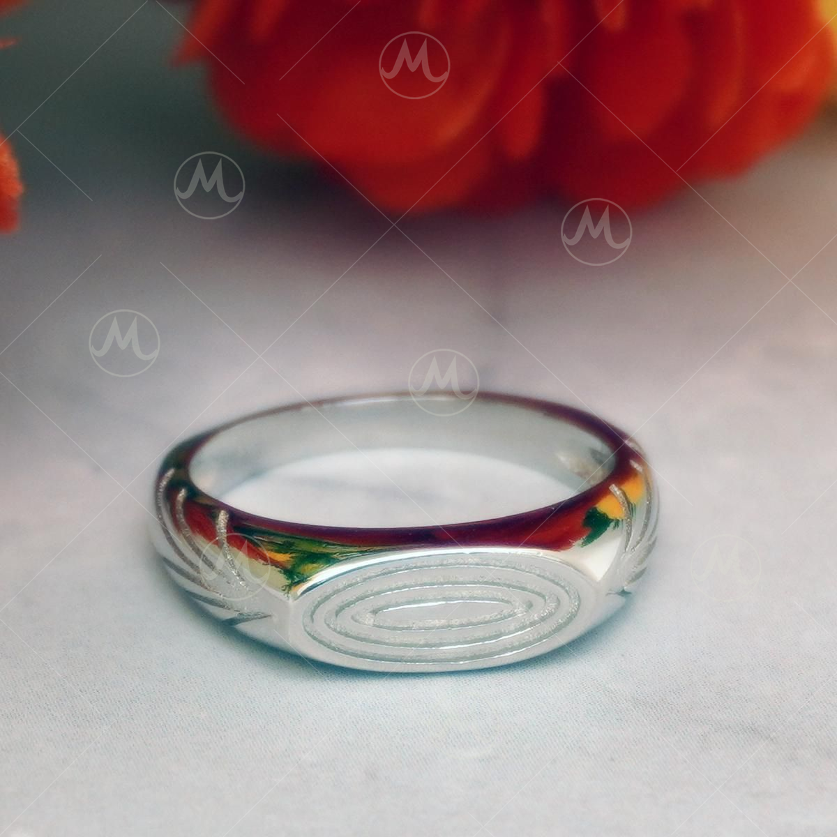 Artistically designed ruby & diamond silver ring